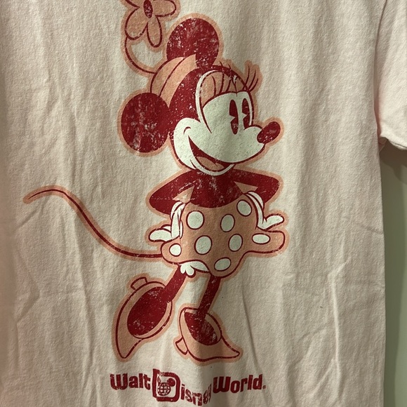 Disney Parks Minnie Mouse Pink 100% Cotton Short Sleeve T-Shirt Size Small - Picture 2 of 4